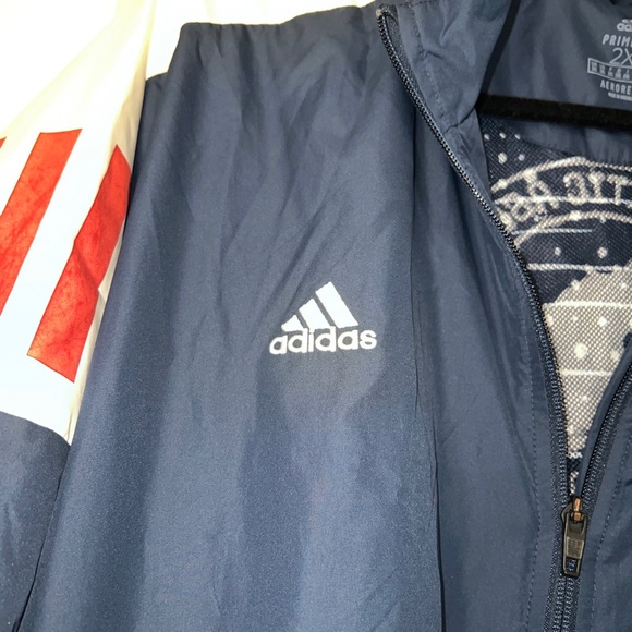 Adidas Boston marathon windbreaker running jacket navy stripe 2xl - Picture 7 of 9